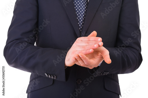 Photo: Businessman clapping his hands. Businessman clapping his hands.