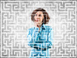 Girl before a labyrinth