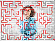 Girl before a labyrinth