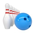 Bowling ball and pins