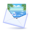 Envelope and card with image palm