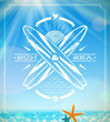 Vector surfing grunge vintage emblem