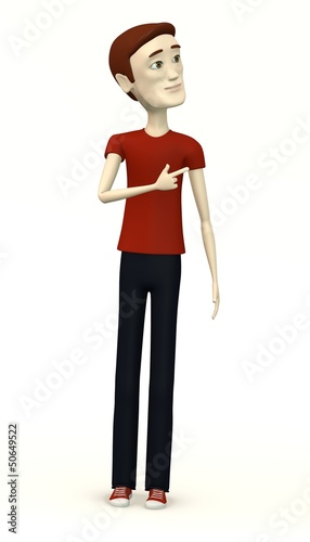 Illustration: cartoon man in casual clothes- pointing cartoon man in casual clothes- pointing