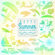 Rest, travel and summer holidays vector set