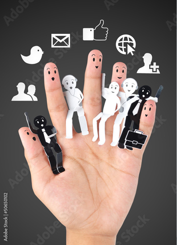 Photo: smile fingers for symbol of social network smile fingers for symbol of social network