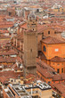 City of Bologna birds view. Rooftops. Italy. Europe.