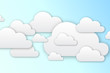 Blue Sky With Social Media Clouds Concept