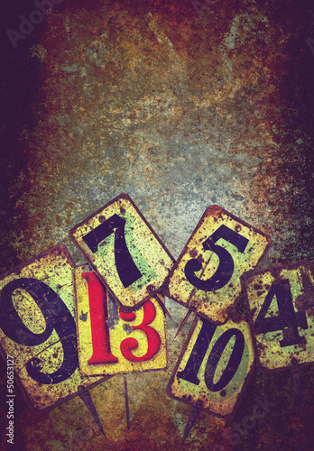 Photo: grunge metal numbers grunge metal numbers