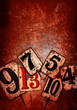 grunge numbers red