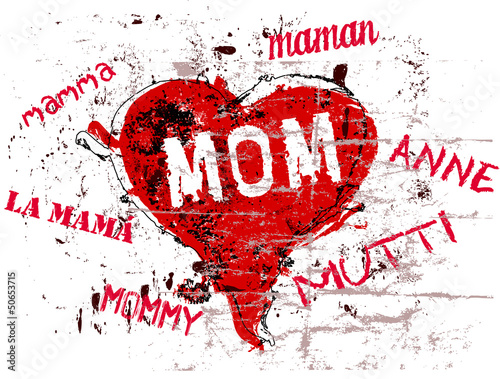 Vector: Mother's day Illustration, a little bit grungy Mother's day Illustration, a little bit grungy