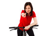 Cyclist isolated on white background