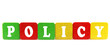 isolated text in wooden building blocks