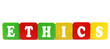 isolated text in wooden building blocks