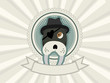 Vector: vector background with walrus vintage badge vector background with walrus vintage badge