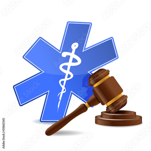 Illustration: medical and gavel medical and gavel
