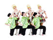 dancer team wearing a folk ukrainian costumes