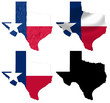 US Texas state flag over map collage