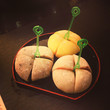 Japanese sweet Daifuku ,soft rice cake stuffed with sweet jam