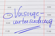 Eintrag im Kalender: Vorsorgeuntersuchung