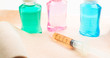 the vaccine in syringe and medicine
