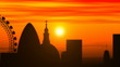 London skyline, timelapse sunset