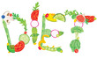 Vektor: Word diet from food Word diet from food