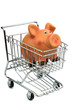 Sparschwein im Einkaufswagen