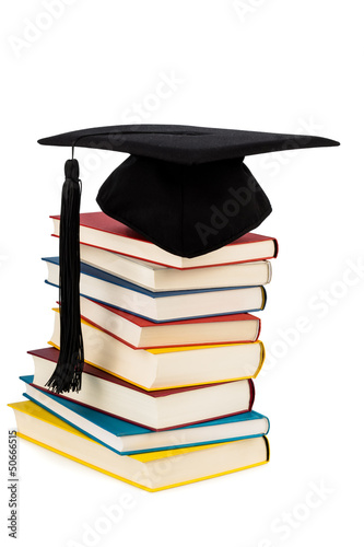Photo: Doktorhut auf Bücherstapel Doktorhut auf Bücherstapel