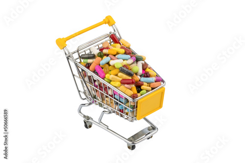Photo: Tabletten mit Einkaufswagen Tabletten mit Einkaufswagen