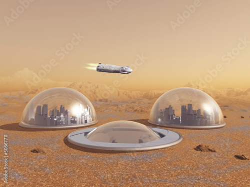 Illustration: Futuras colonias humanas en Marte Futuras colonias humanas en Marte