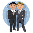 Joven pareja de boda gay