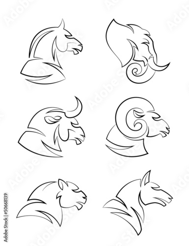 Vector: Animal head Animal head