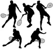 Vector: Tennis Player Silhouette Tennis Player Silhouette