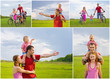 Foto: Collage of happy family Collage of happy family