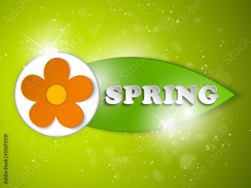Vector: Beautiful Spring Flowers Green Background Beautiful Spring Flowers Green Background