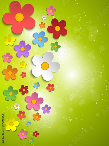 Vector: Beautiful Spring White Flowers Background Beautiful Spring White Flowers Background
