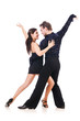 Pair of dancers isolated on the white