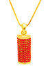 Golden necklace isolated on the white background