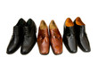 Selection of male shoes isolated on white