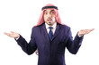 Arab businessman isolated on white