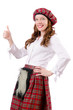 Young woman in traditional scottish clothing