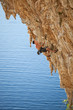 Rock climber on a cliff