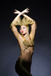 Young model in personification of egyptian beauty