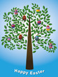 Easter Tree on the blue background