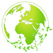 Vektor: grüne Weltkugel Symbol grüne Weltkugel Symbol