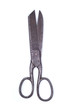 Antique scissors on a white background