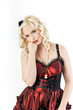 Pensive blonde woman