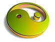 3D Goldzeichen - Yin und Yang
