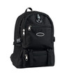 A canvas backpack with compass for student or adventure