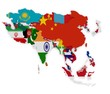 Illustration: Les pays d'asie et leurs drapeaux Les pays d'asie et leurs drapeaux